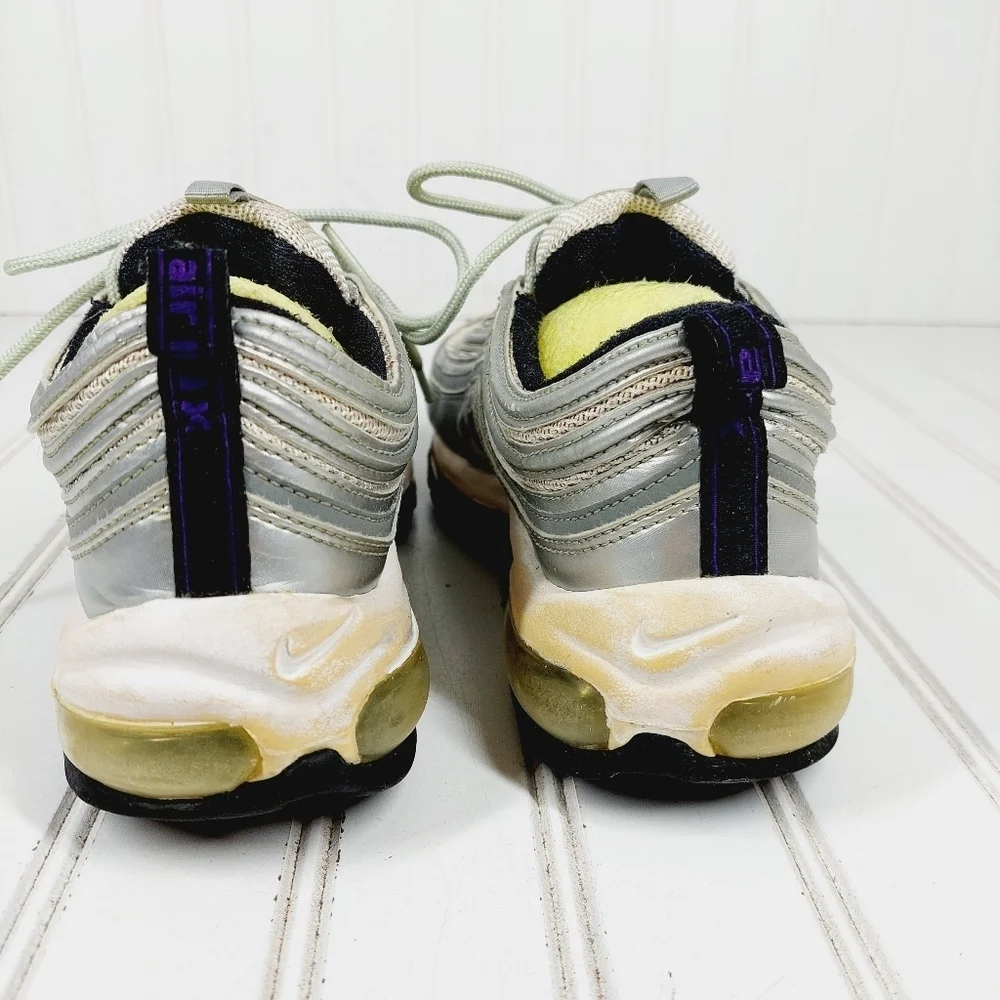 Nike Air Max 97 Silver / Polar Obsidian Gray Athleisure Running Sneakers C389